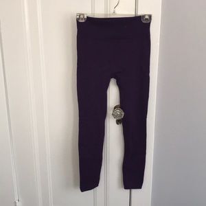 Purple fleece lined leggings